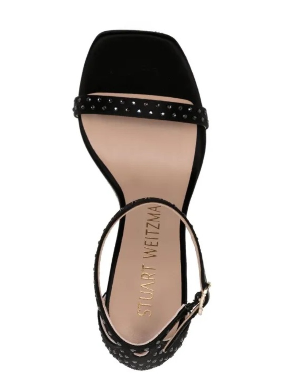 Stuart Weitzman NudistShine 100 Wedge Sandals Black Crystal NEW - Picture 6 of 9